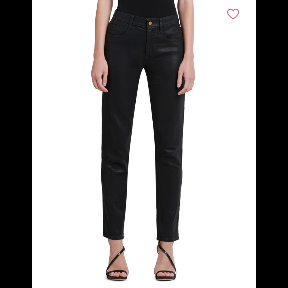 Black Glazed Denim Skinny jeans